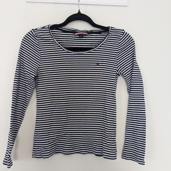 Navy blue stripped crop top - Picture 1 of 2